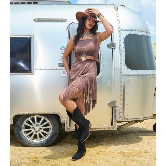 Women's Black Mid Calf Embroidery Cowgirl Boots Retro Snip Toe Western Boot - Picture 3 of 6